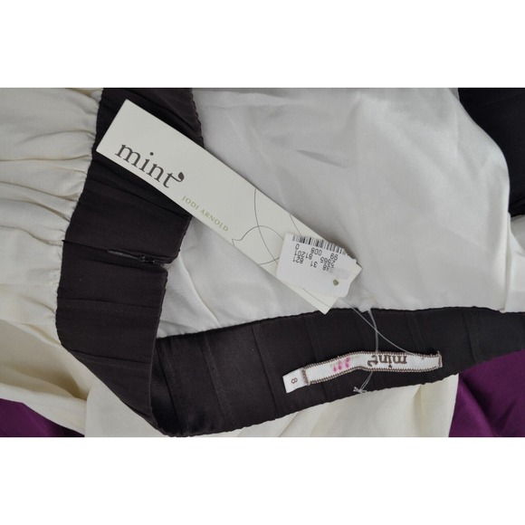 Mint Jodi Arnold silk skirt Color Black Deep Purple Anthropologie Silk Li Size 8 - Picture 3 of 13